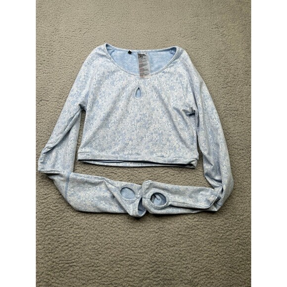 Gymshark crop top with thumb hole baby blue sz M - Picture 3 of 5